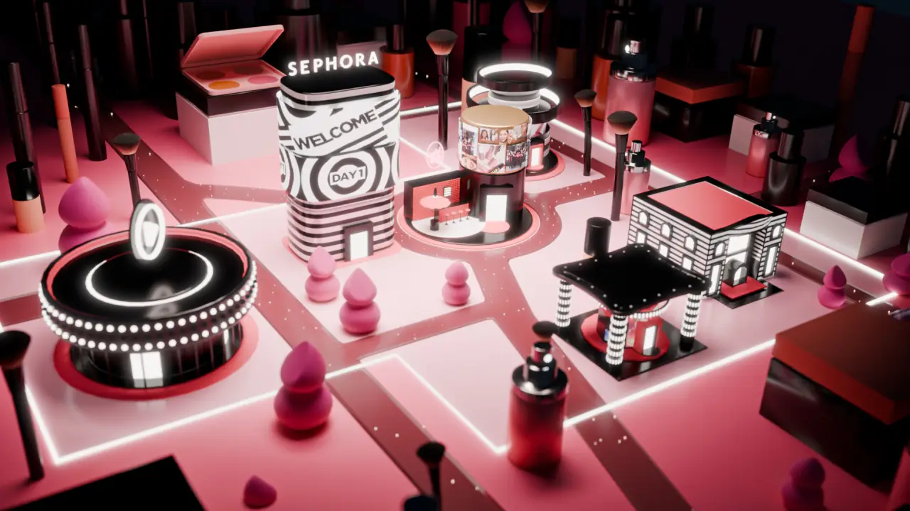 Un jeu pour la learning convention de Sephora : un univers 3D rose et noir